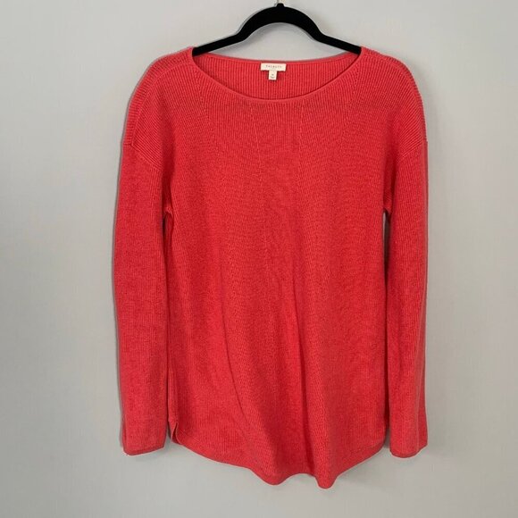 Talbots rib knit cotton blend long sleeve crewneck pullover sweater - Picture 1 of 10